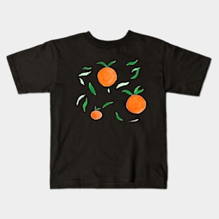 fresh oranges green leaves Kids T-Shirt